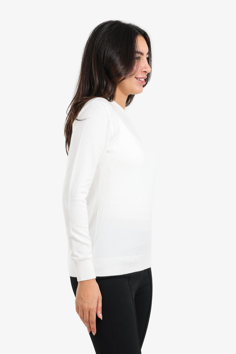 Polyamide Crew Neck Pullover – Off White