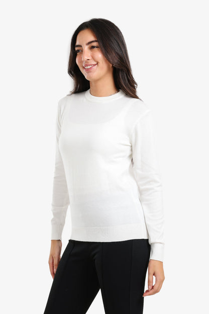 Polyamide Crew Neck Pullover – Off White