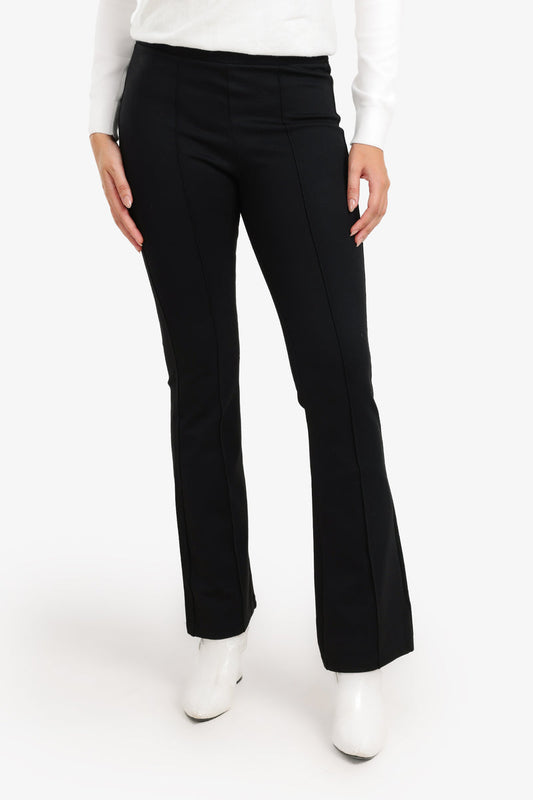 Jersey High-Waist Flare Pants – Black