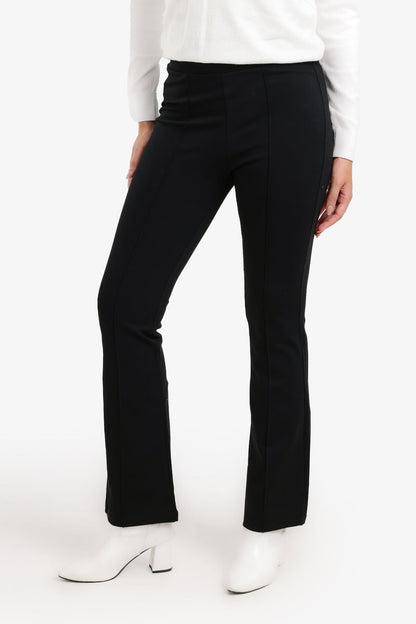 Jersey High-Waist Flare Pants – Black