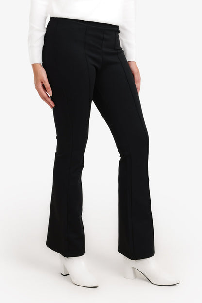 Jersey High-Waist Flare Pants – Black