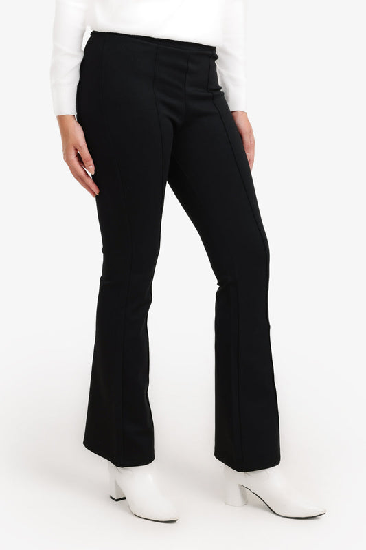 Jersey High-Waist Flare Pants – Black