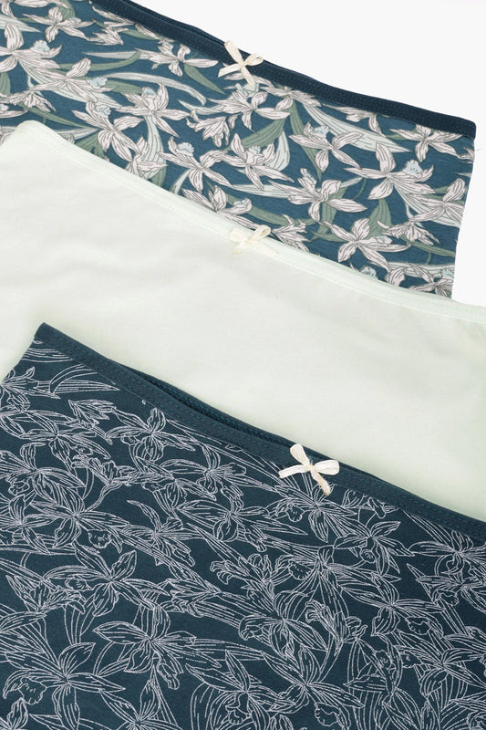 Pack of 3 Cotton Colored Full Brief Panties – Multicolor