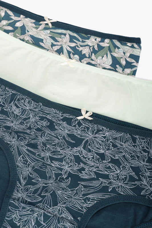 Pack of 3 Cotton Colored Brief Panties – Multicolor