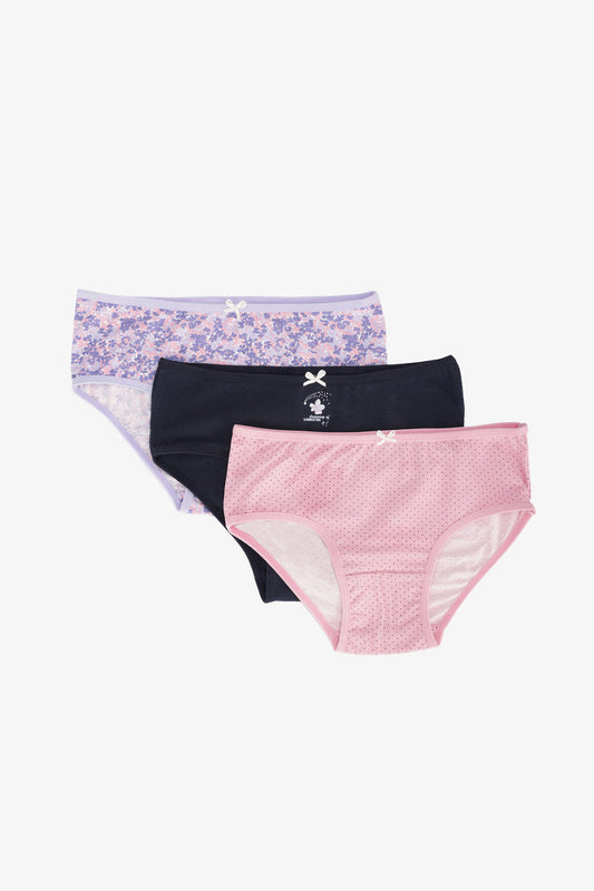 Pack of 3 Cotton Colored Brief Panties – Multicolor