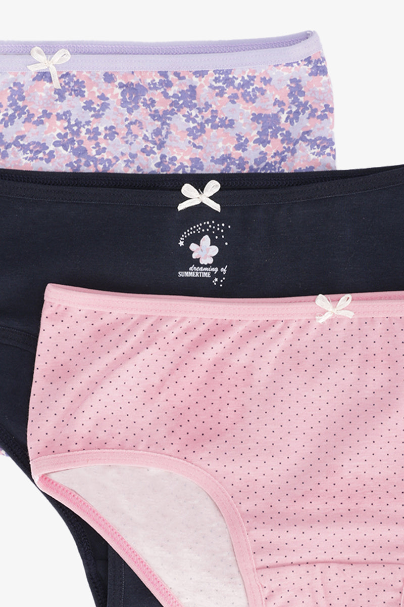 Pack of 3 Cotton Colored Brief Panties – Multicolor