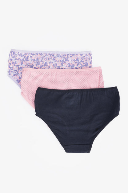 Pack of 3 Cotton Colored Brief Panties – Multicolor