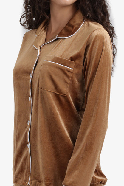 Velvet Pyjama Set – Caramel