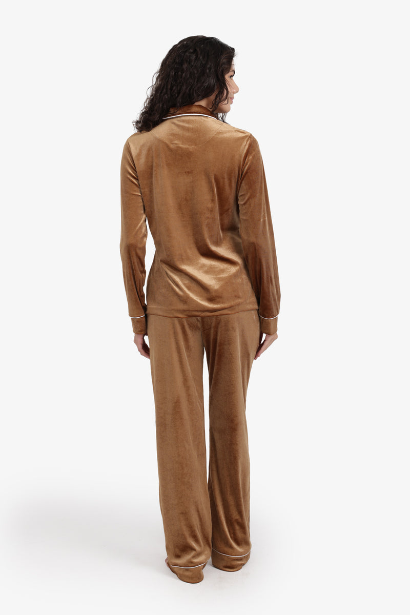 Velvet Pyjama Set – Caramel
