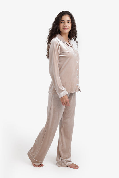 Velvet Pyjama Set – Ivory