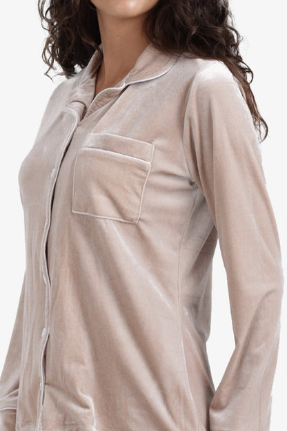 Velvet Pyjama Set – Ivory