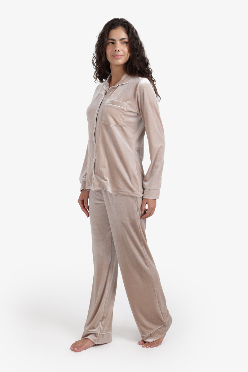 Velvet Pyjama Set – Ivory