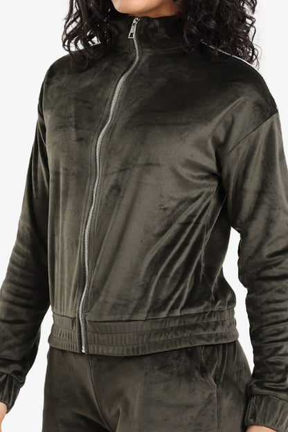 Velvet Solid Pajama Set – Dark Khaki