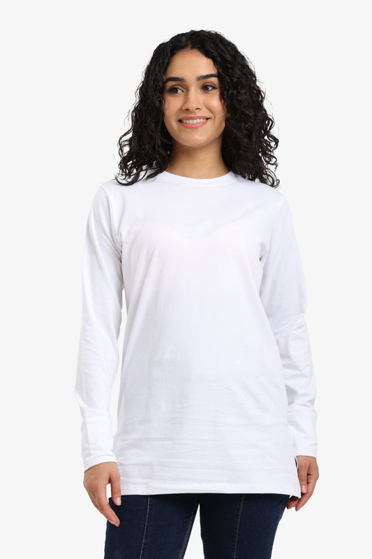 Cotton Solid T-Shirt - White