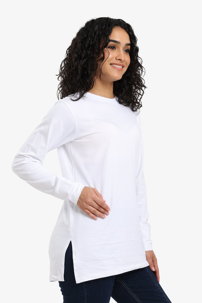 Cotton Solid T-Shirt - White