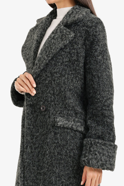 French Terry Coat with Notch Collar – Grey