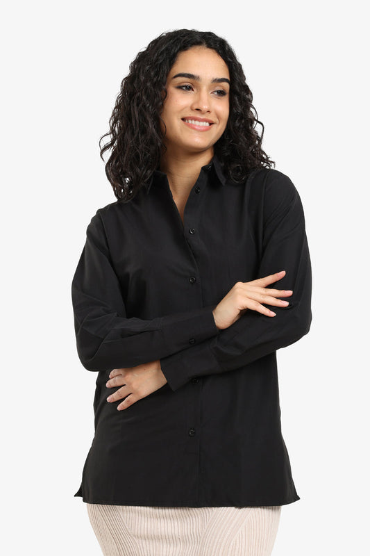 Poplin Solid Shirt - Black