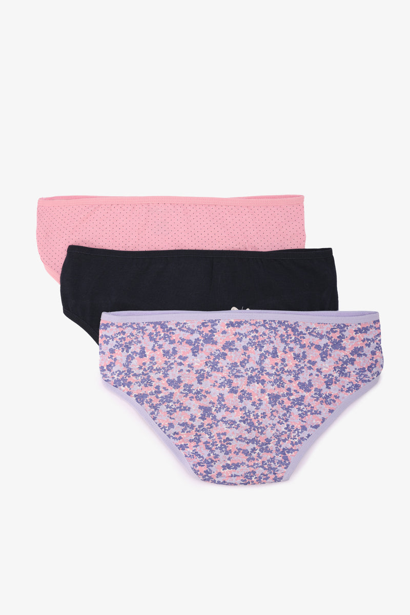 Pack of 3 Cotton Colored Bikini Panties – Multicolor