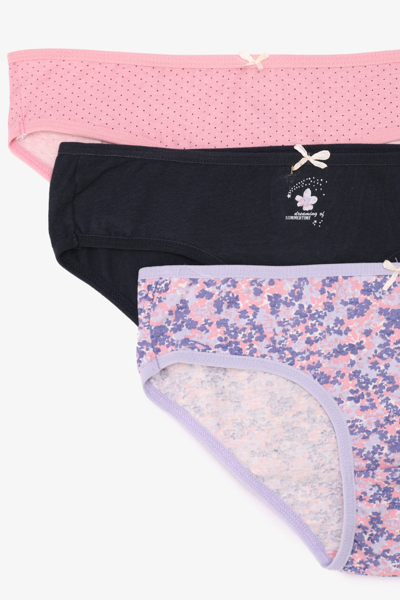 Pack of 3 Cotton Colored Bikini Panties – Multicolor