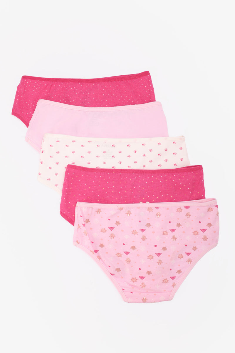 Cotton Mixed-Pattern Brief Panties – Multicolor