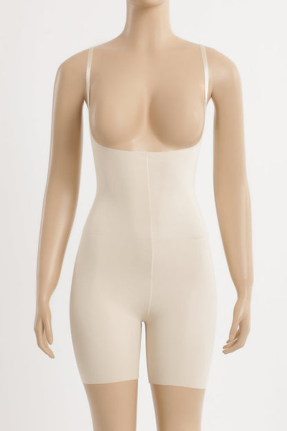 Polyamide Blend Plain Braless Bodysuit – Nude
