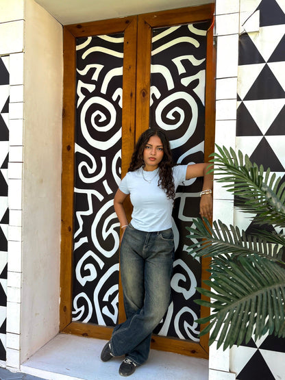 Cotton Basic Fitted T-Shirt – Baby Blue