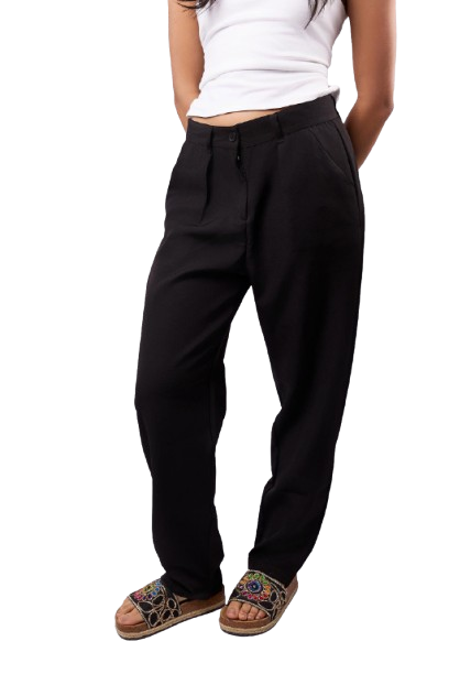 High-Waisted Classic Pants - Black