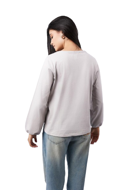 Basic Long-Sleeved Top - Grey