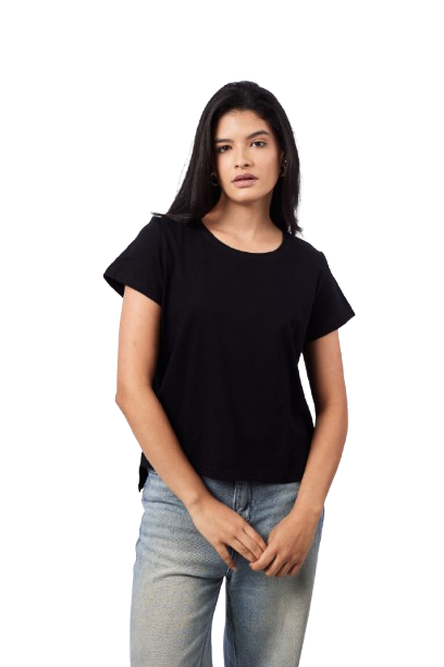 Basic Short-Sleeved Top - Black