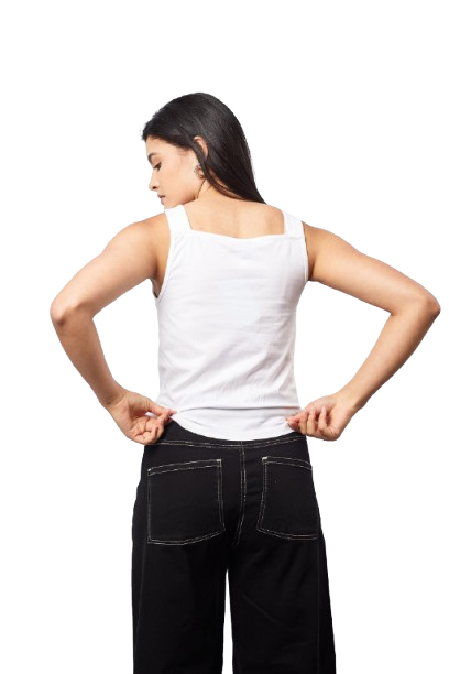 Double Layered Body Cut - White