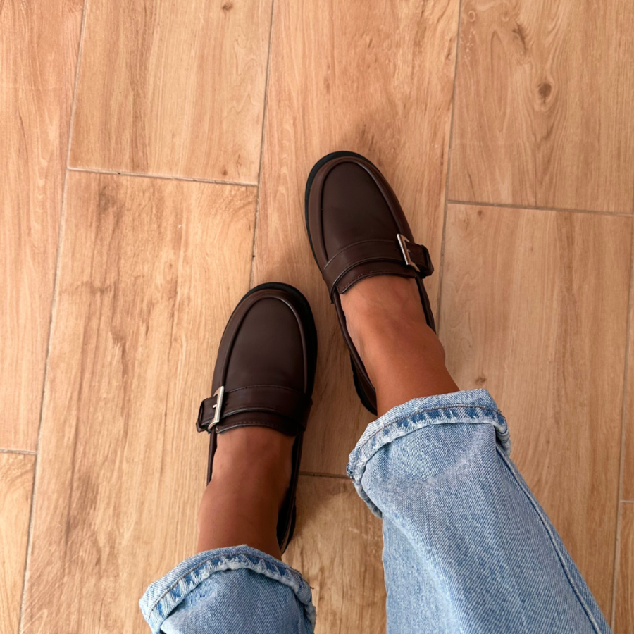 Faux Leather Massivo Chunky Loafers - Brown