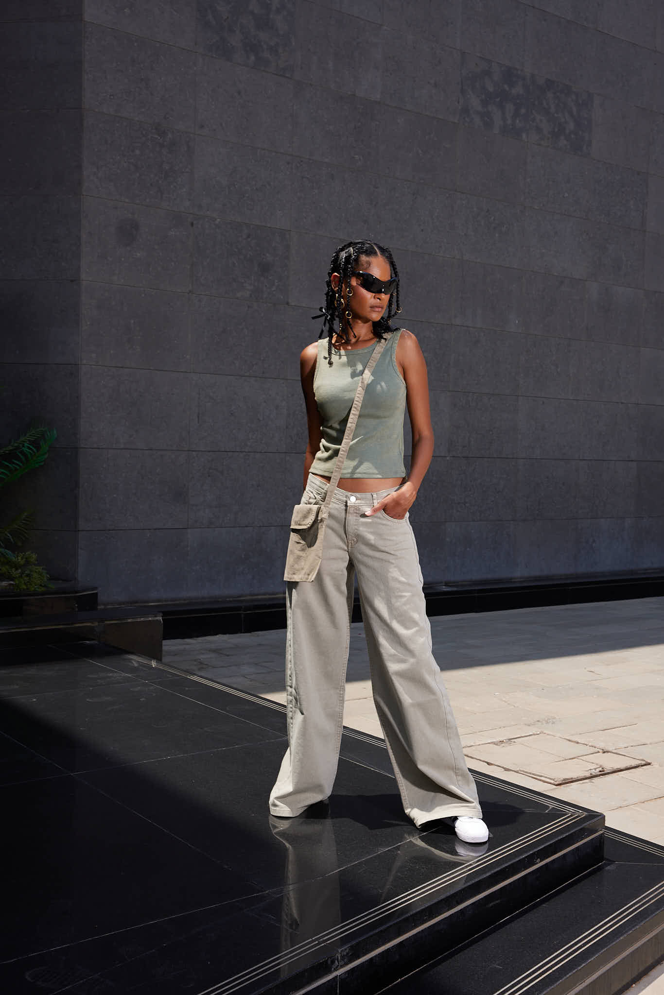 Denim Shoulder Bag - Oil