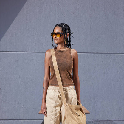 Cotton Washed Top - Brown