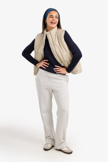 Waterproof Quilted Puffer Vest – Ivory