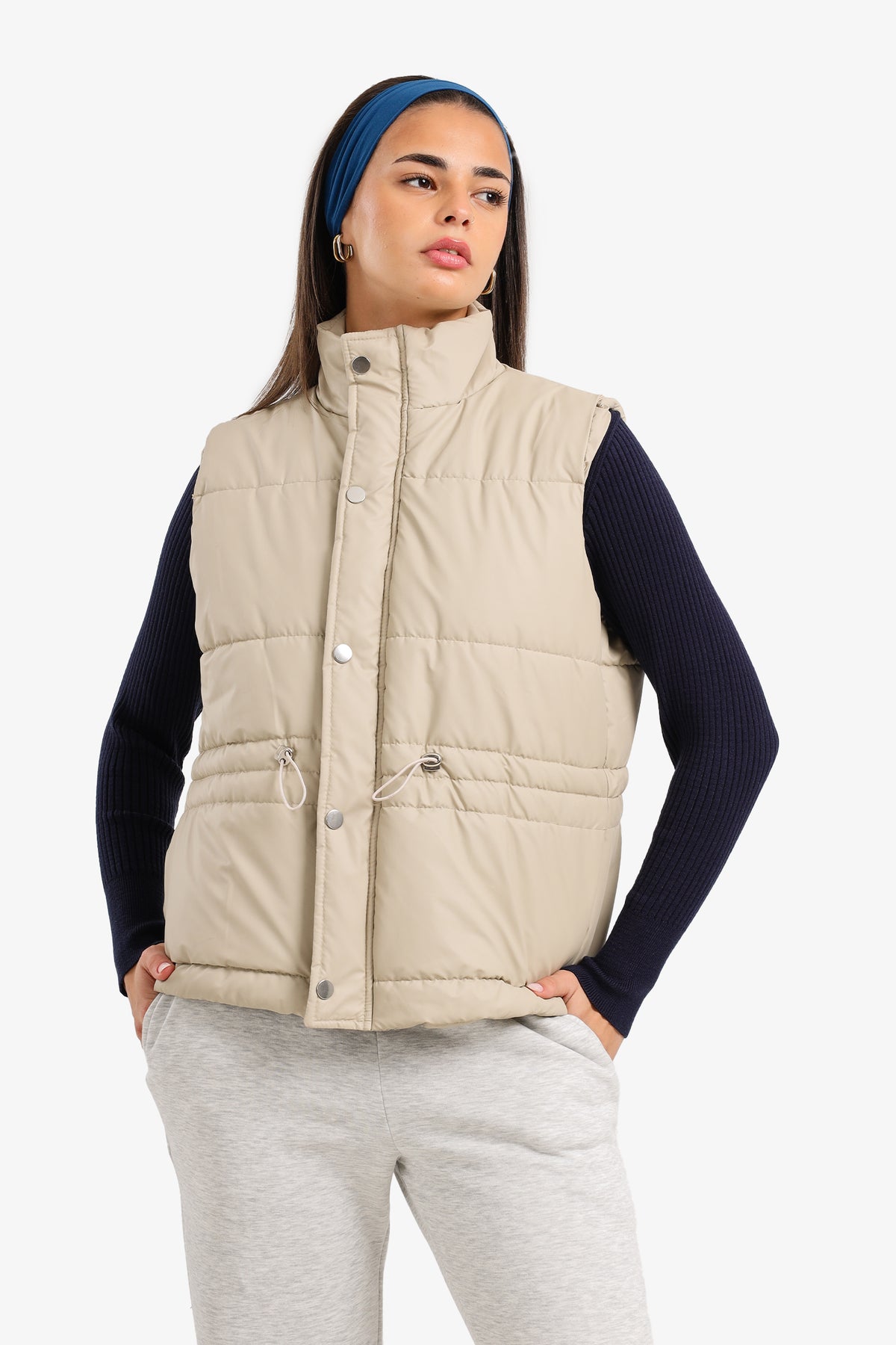 Waterproof Quilted Puffer Vest – Ivory