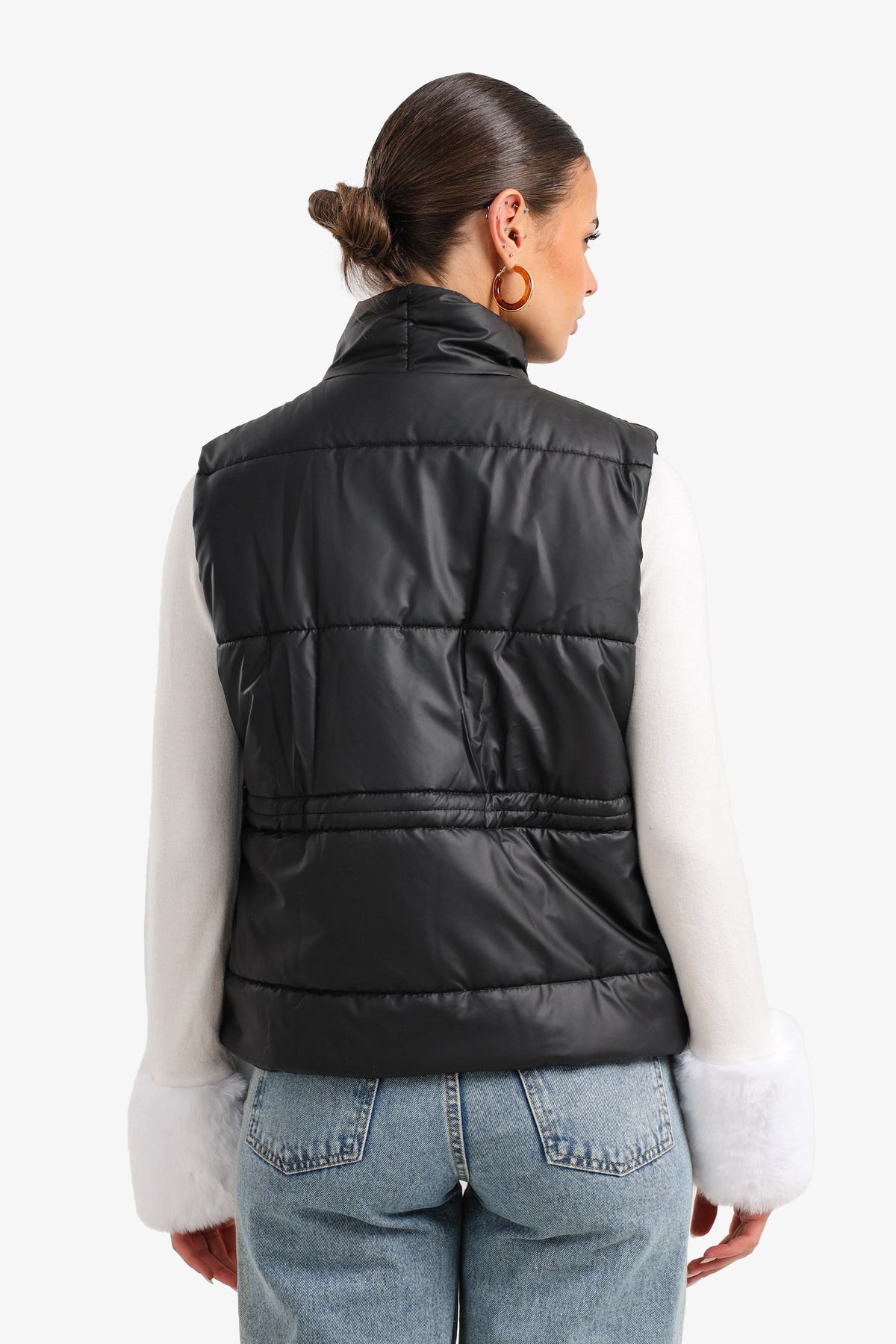 Waterproof Quilted Puffer Vest – Black
