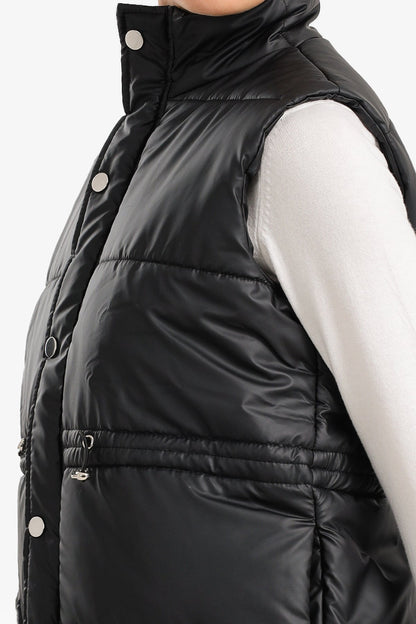 Waterproof Quilted Puffer Vest – Black