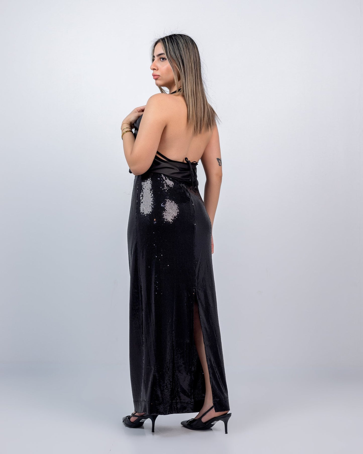 Sequin Maxi Skirt - Black