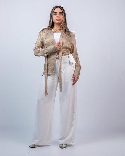 Crepe Straight-Leg Trousers