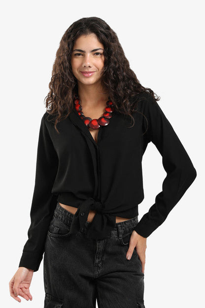 Poplin Solid Shirt - Black