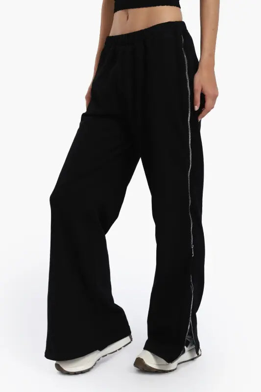 Cotton Blend Solid Lounge Pants – Black