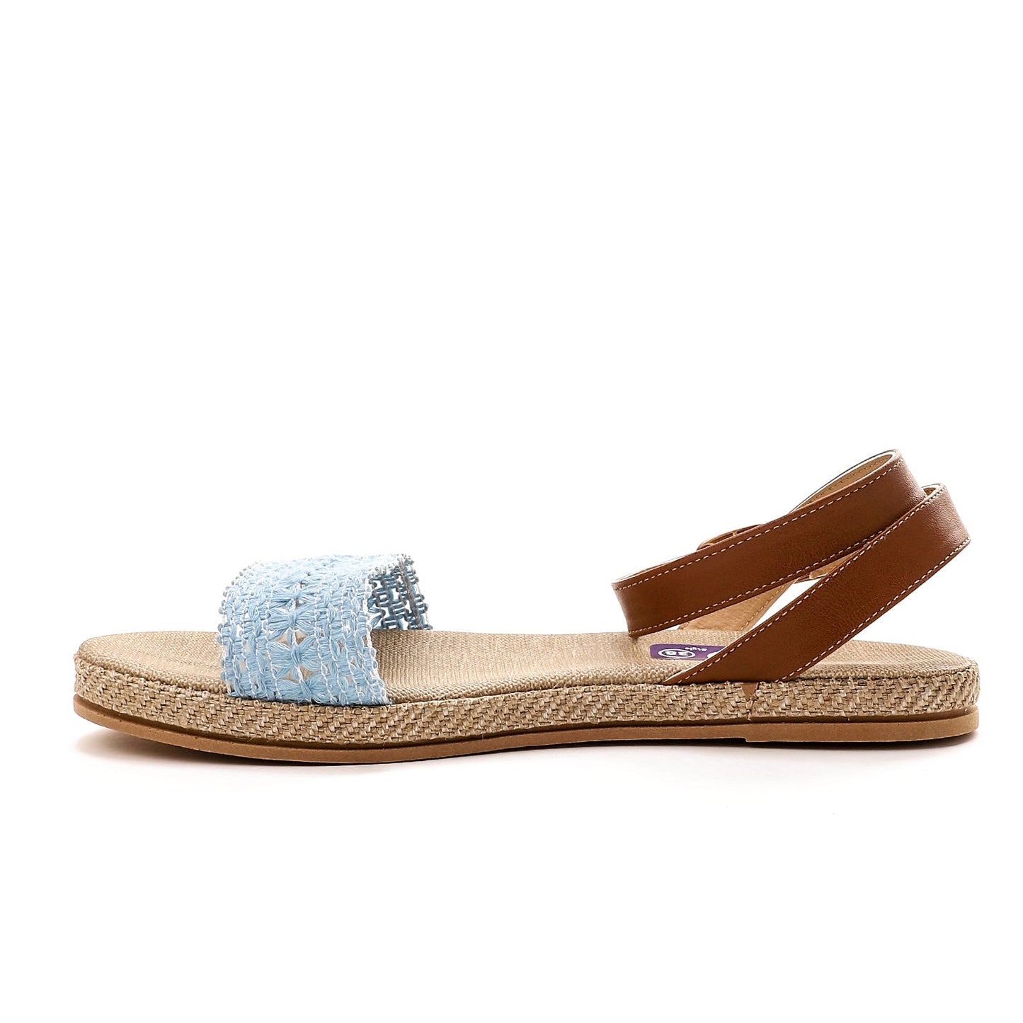 Woven Ankle Strap Sandals - Blue
