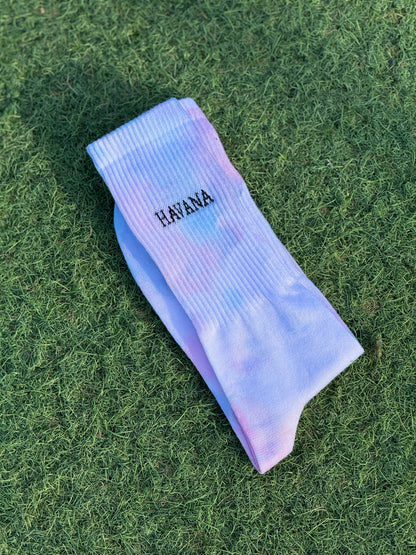 Pink Baby Blue Tie Dye Socks