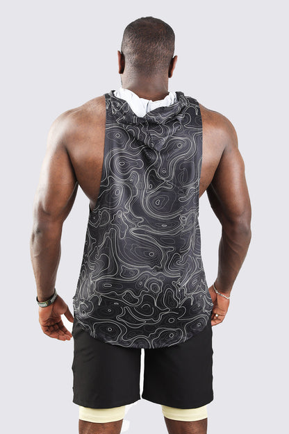 Synthetic Black Curves Sleeveless T-Shirt - Multicolor