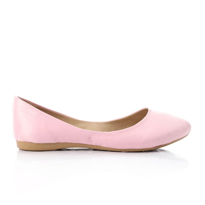 Suede Texture Ballet Flats – Pink