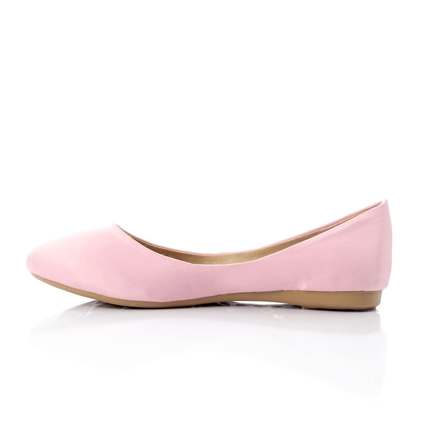 Suede Texture Ballet Flats – Pink