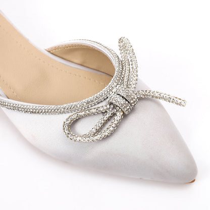 Faux Leather Solid Embellished Block Heel Sandals – Silver