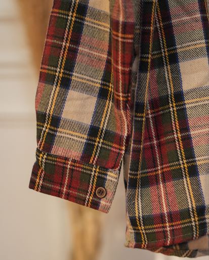 Rustic Plaid Flannel Shirt - Burgandy