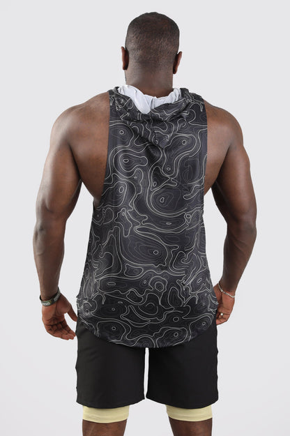 Synthetic Black Curves Sleeveless T-Shirt - Multicolor