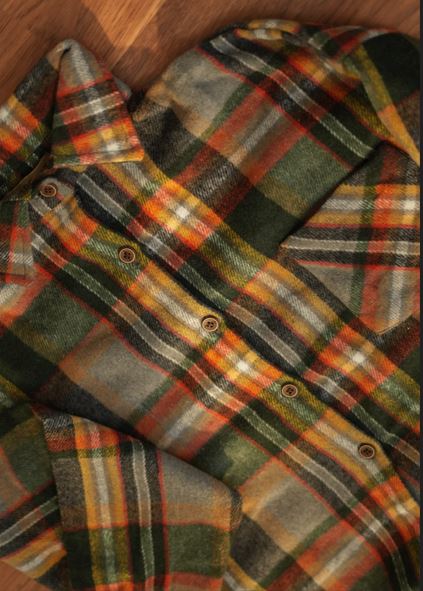 Rustic Plaid Flannel Shirt - Green
